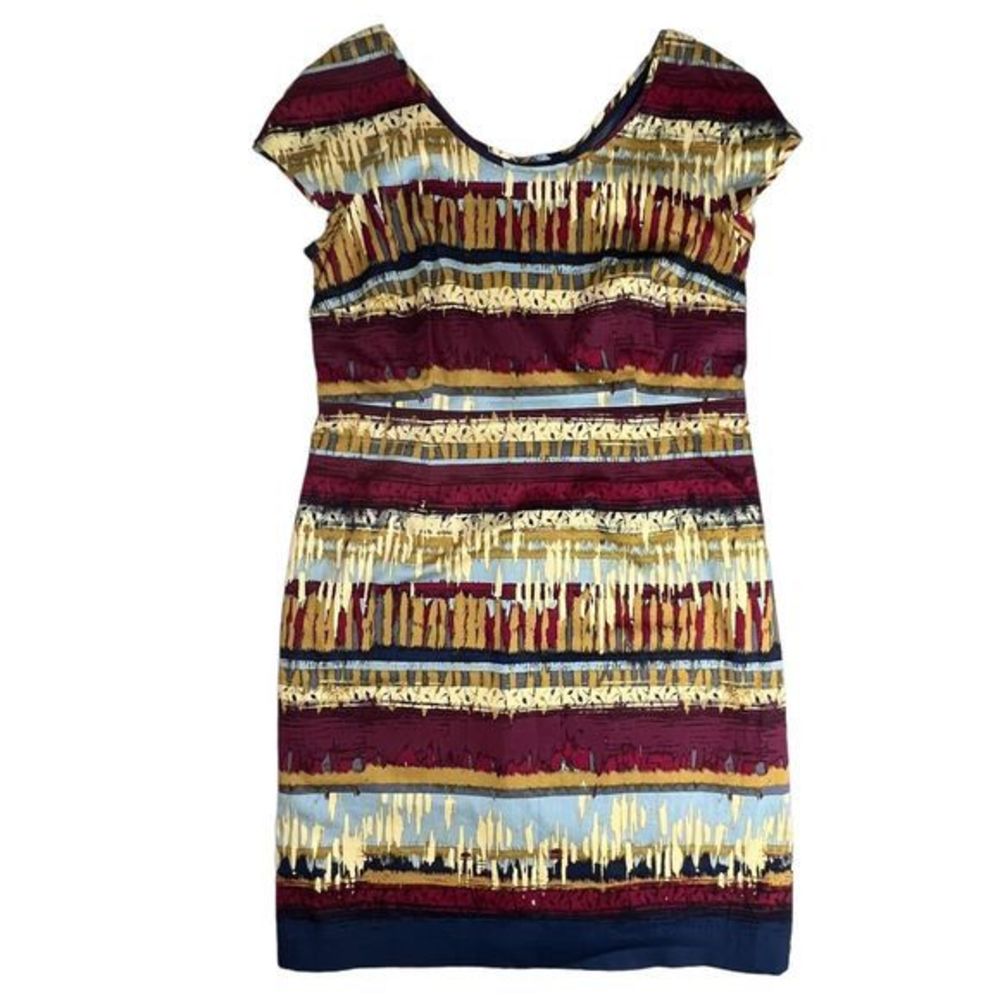 Pendleton Womens Multicolored Abstract Cap Sleeve Sheath Dress‎ 14 NWOT